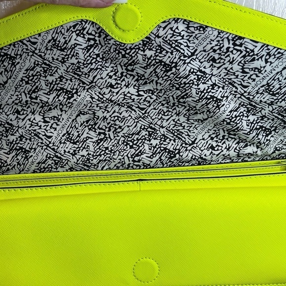 REBECCA MINKOFF HUDSON MOTO LEATHER NEON MARIGOLD BAG - Picture 6 of 16